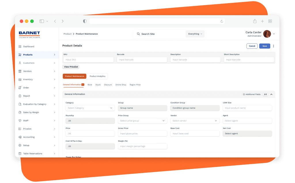 barnet pos dashboard